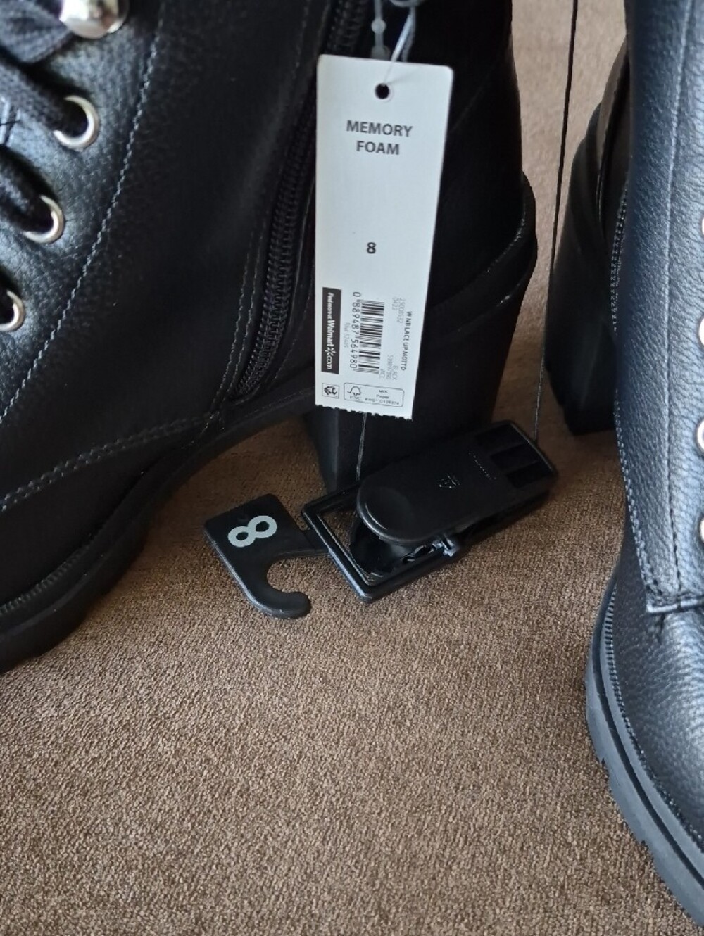 Women's Studded Black Ankle Boots - Picture 5 of 6